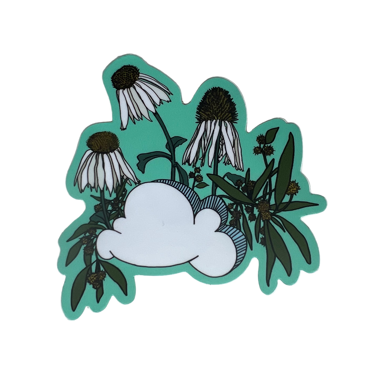 Coneflower on a Cloud-Vinyl Sticker