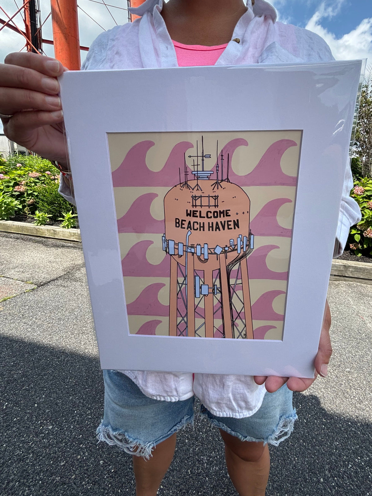 Print Welcome Beach Haven peach/pink