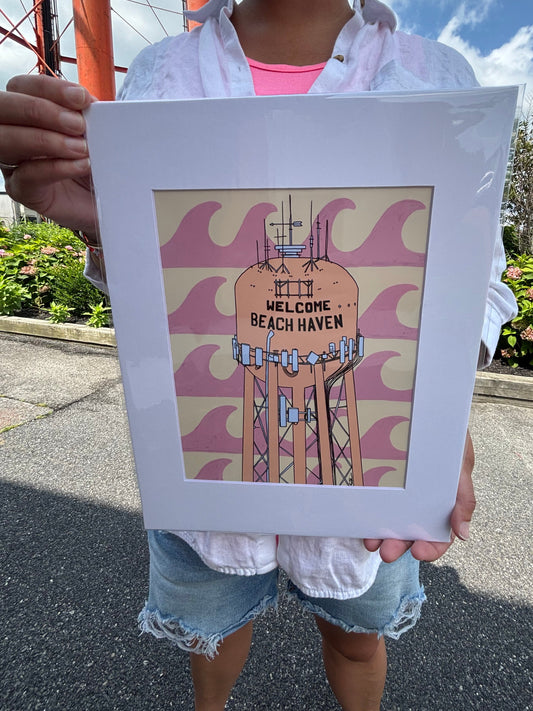 Print Welcome Beach Haven peach/pink