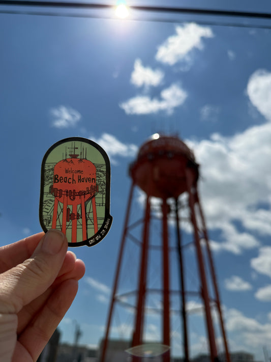 Beach Haven Water Tower 3in. Vinyl Sticker