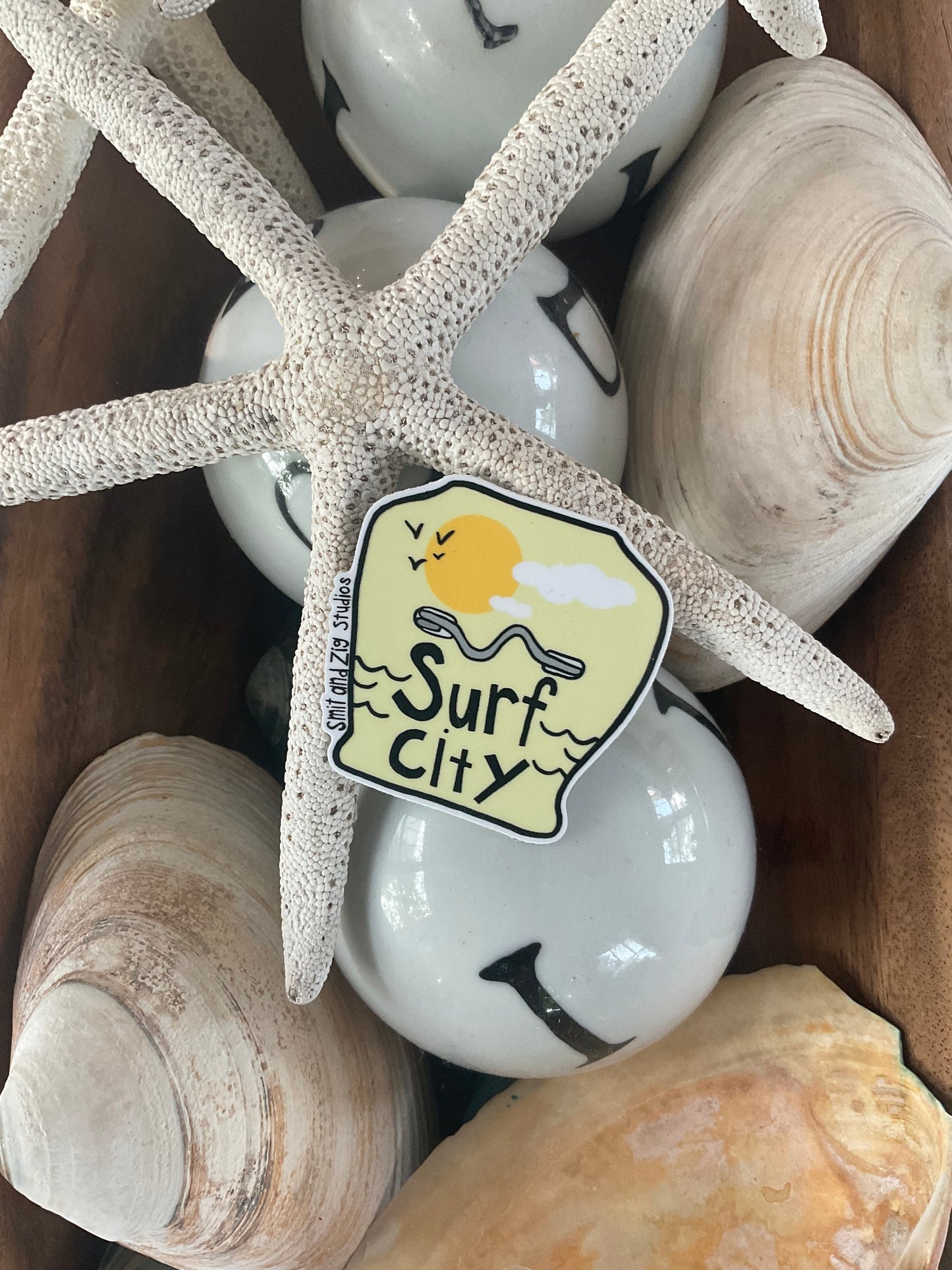 Surf City Beach Badge Sticker