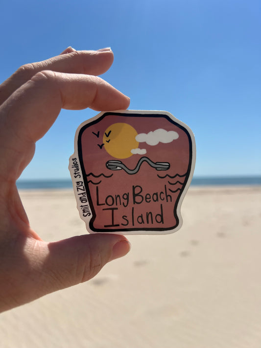 Long Beach Island Beach Badge -Vinyl Sticker