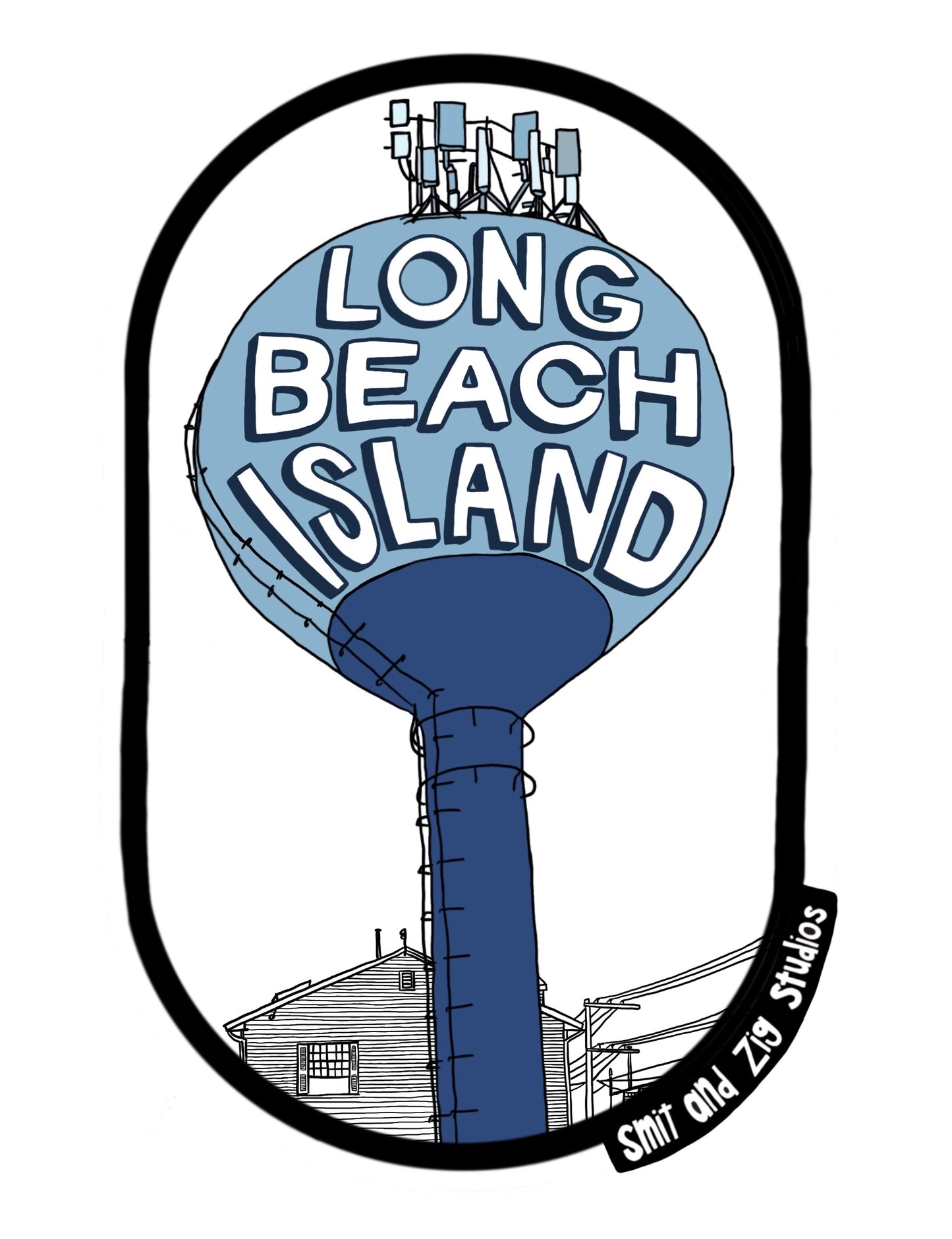 Beach Haven Terrace Water Tower-Vinyl Sticker