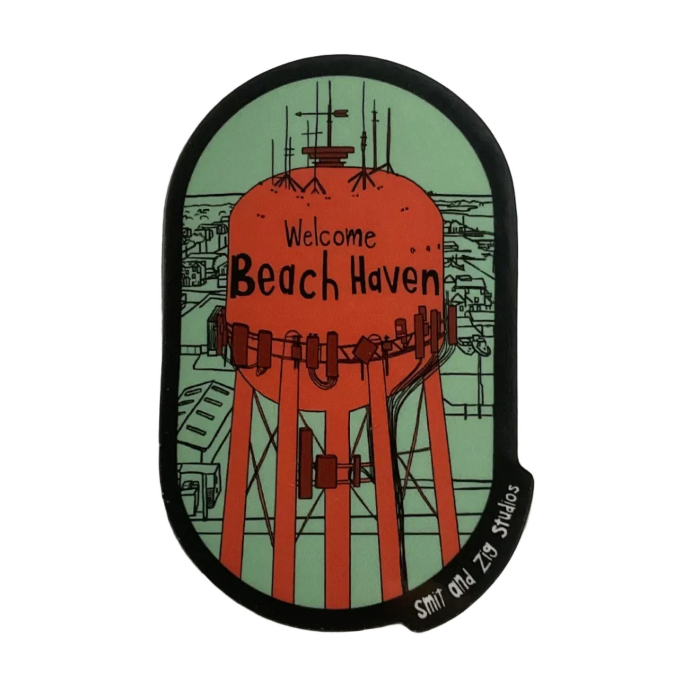 Beach Haven Water Tower 3in. Vinyl Sticker
