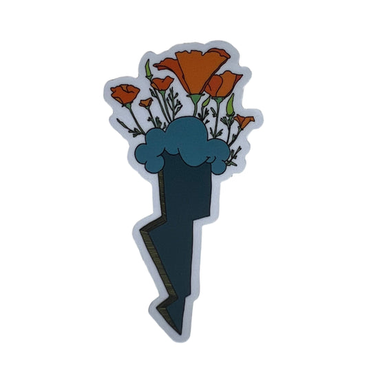 Mini Blue Lightning-Vinyl Sticker