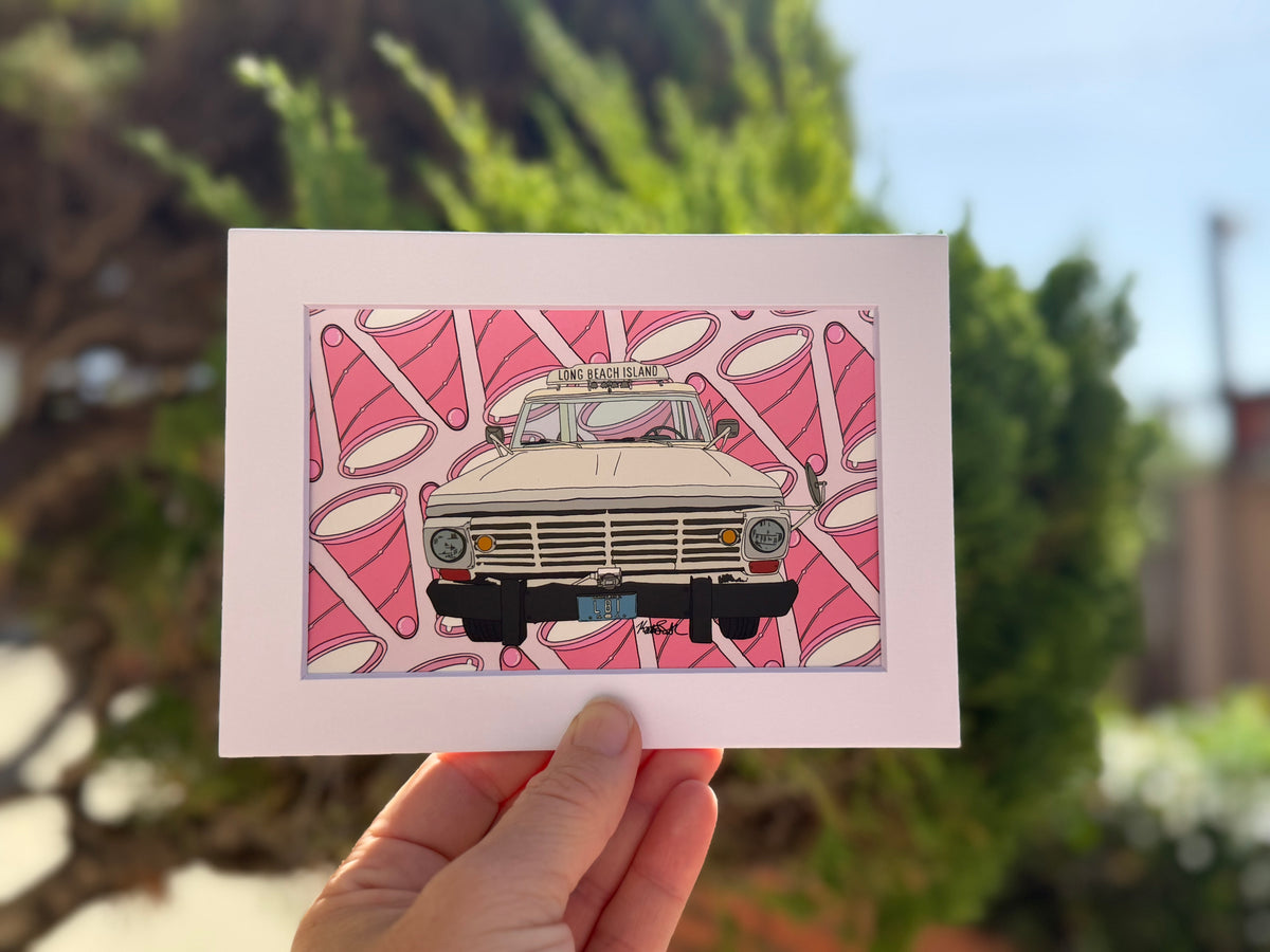 Mini Print: Ice Cream Truck w/screwball background